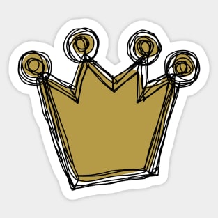 Gold Crown Minimalist Sketch Sticker